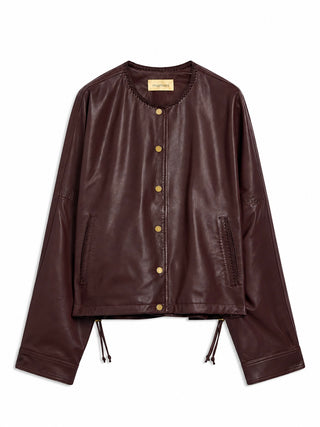 Giacca bomber cropped Kaldor in pelle Momonì