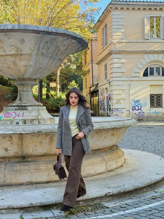 Cappotto midi in resca di lana e paillettes Peserico