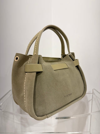 Borsa City in camoscio color Olive Visonà