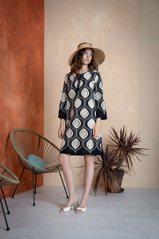 Abito fantasia geometrica in cotone Clips Tricot