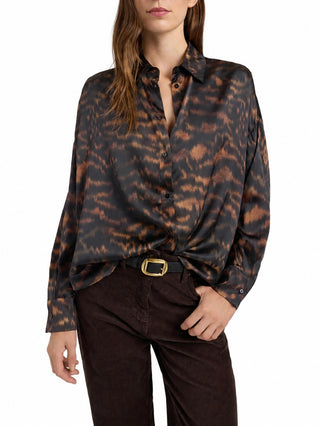 Camicia Flau in raso di seta stretch Momonì