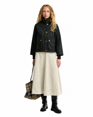Giacca Cropped Beadnell Wax in Sage/Ancient Barbour