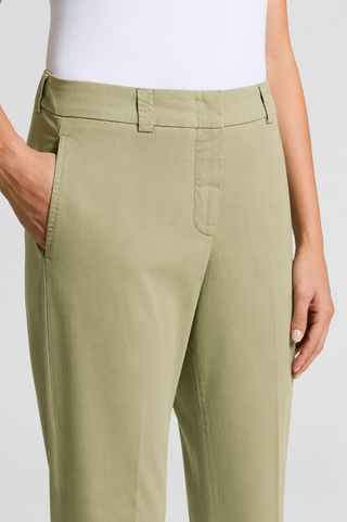 Pantalone verde a sigaretta in gabardina Peserico