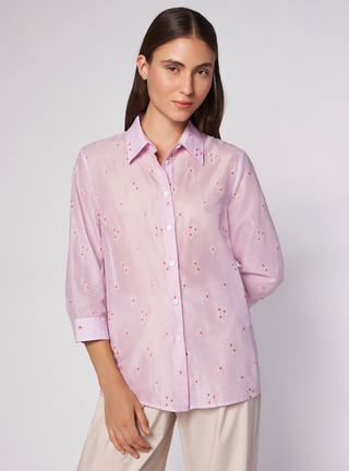 Camicia in misto cotone con motivo floreale Camicetta Snob