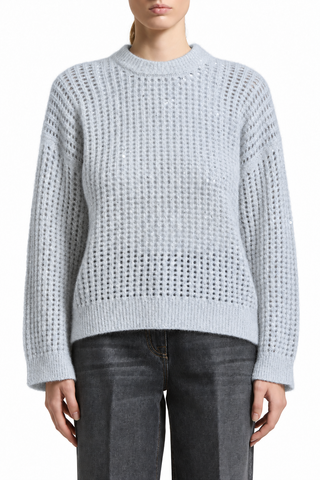 Maglia tricot in filato alpaca lana e bouclé Peserico