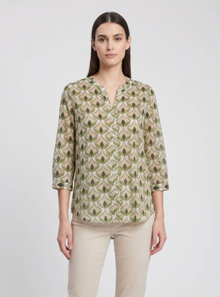 Camicia in cotone con motivo floreale Camicetta Snob