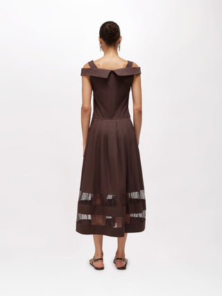 Abito midi in cotone e pizzo Blugirl