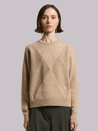 Maglia con ricamo punto luce Peserico