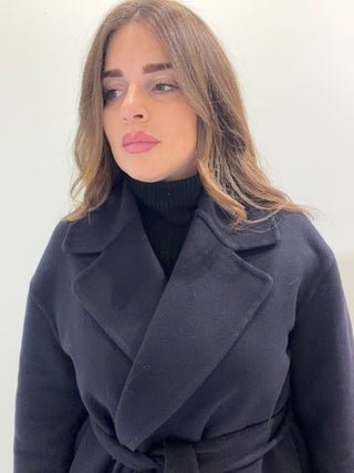 Cappotto blu navy in lana vergine Fabiana Filippi