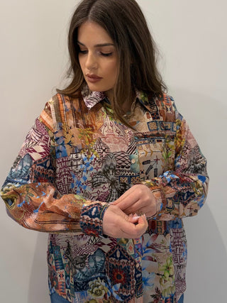 Camicia Colinas fantasia in seta Momonì