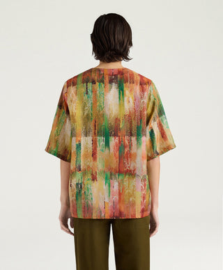 Blusa Organ in habutai stampato Momonì