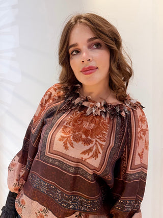 Camicia Romantica in tencel fantasia Amosa