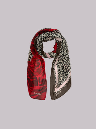 Stola con stampa rose e animalier Blugirl