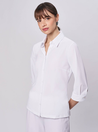 Camicia no stiro elasticizzata bianca Camicetta Snob