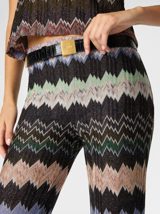 Pantalone flare in viscosa lamé con zig zag  Missoni