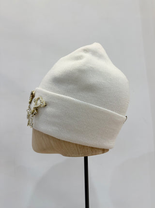 Berretto con spille strass Regina Cachemire