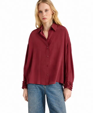 Camicia morbida Gosa in crèpe de chiene di seta unita Momonì