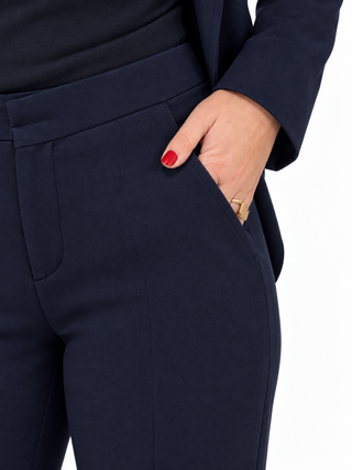 Pantalone flare in viscosa elasticizzata blu notte La Torre