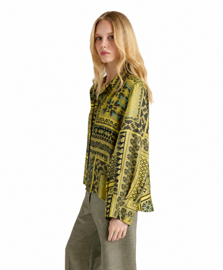 Camicia Rimma in twill di seta stampato Momonì