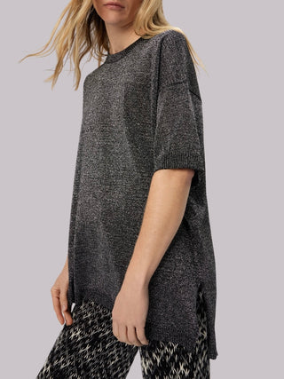 Maglia boxy girocollo in lamé Missoni