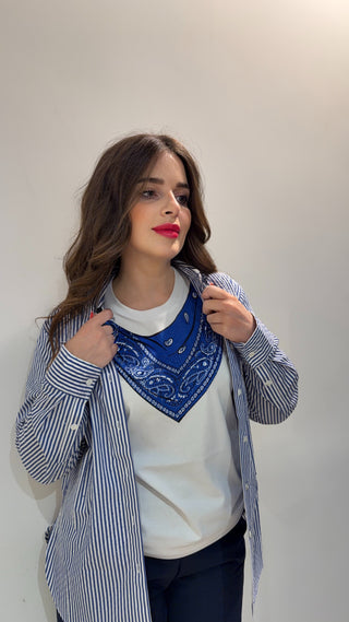 T-Shirt Bandana con stampa blu Parosh