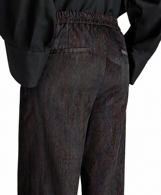 Pantalone carrot Frost in velluto multirighe Momonì