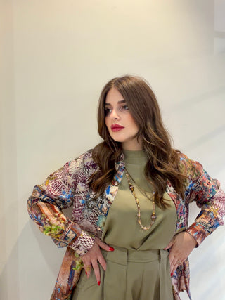 Blusa Curucao color verde salvia Momonì