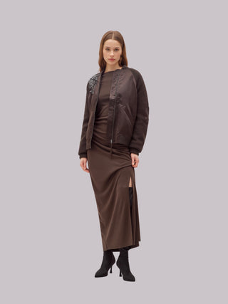 Bomber in maglia con patch ricamato Blugirl