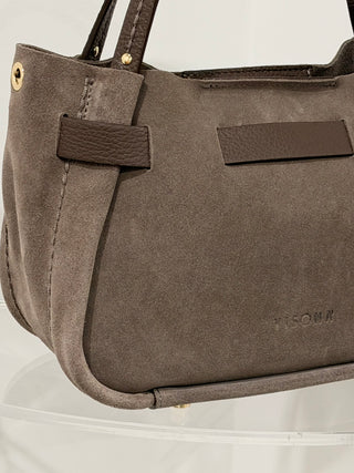 Borsa City in camoscio color Almond Visonà