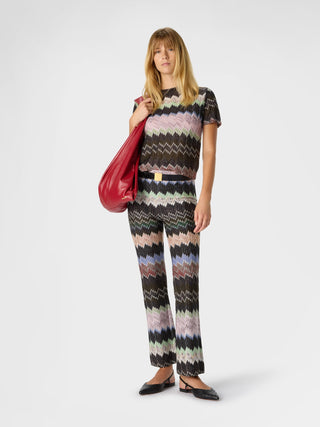 Pantalone flare in viscosa lamé con zig zag  Missoni