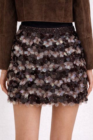 Gonna in paillettes e cristalli Parosh