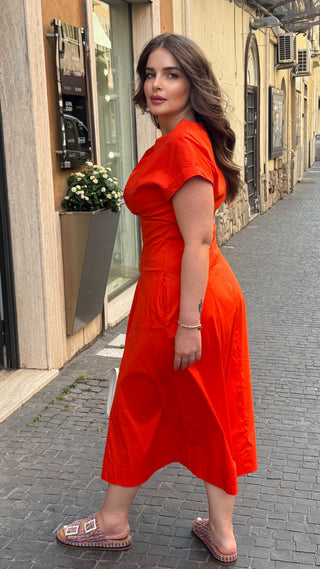 Abito in cotone color arancio Clips Tricot