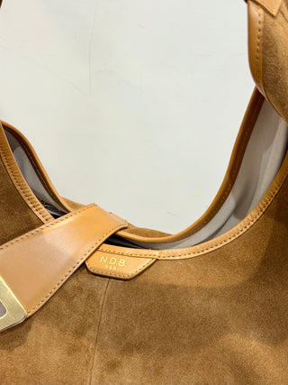 Borsa Kate grande in camoscio color sequoia