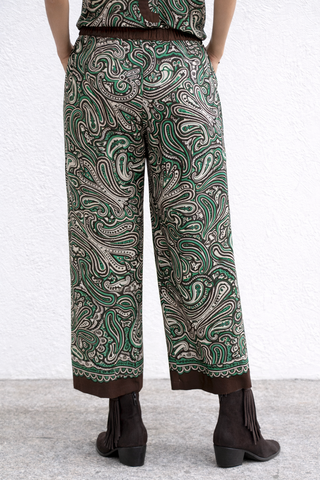 Pantalone fantasia paisley in seta Parosh