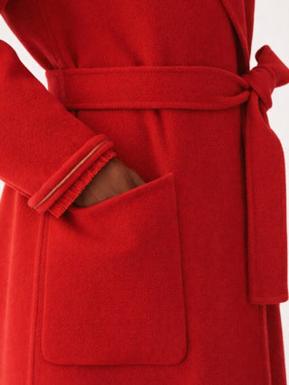 Cappotto rosso acceso in lana vergine Fabiana Filippi