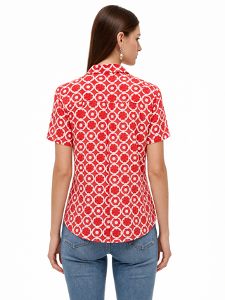 Camicia in cotone con motivo floreale Camicetta Snob