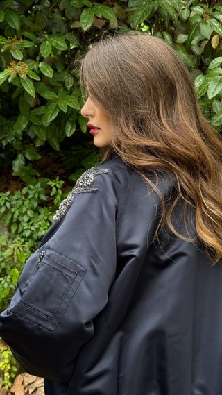 Bomber in duchesse con ricamo Blugirl