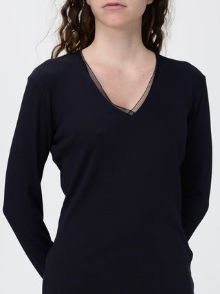 T-shirt scollo V con dettagli in prezioso monile Fabiana Filippi