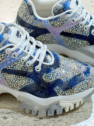 Sneakers con strass variante blu Joia Paris