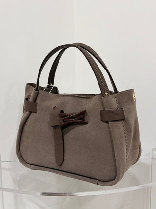 Borsa City in camoscio color Almond Visonà