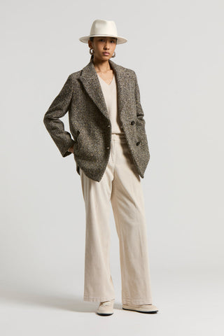 Cappotto midi in resca di lana e paillettes Peserico
