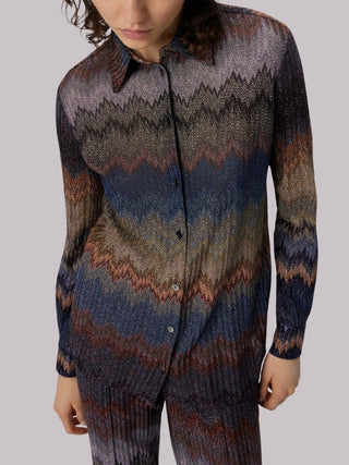 Camicia in viscosa con motivo snake Missoni