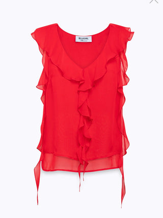 Top in georgette con volant Blugirl