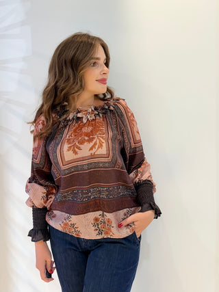 Camicia Romantica in tencel fantasia Amosa