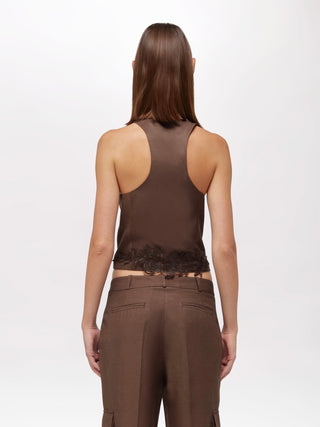 Gilet in lino con ricamo Blugirl