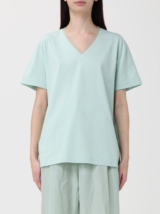 T-shirt scollo V con dettagli in prezioso monile Fabiana Filippi