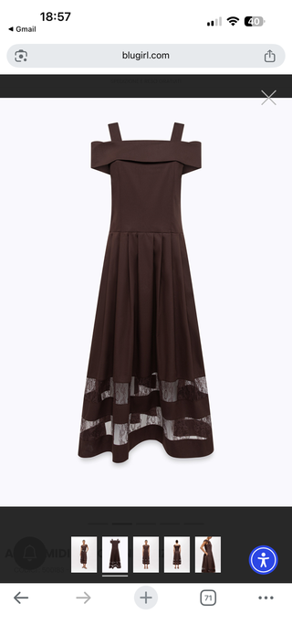 Abito midi in cotone e pizzo Blugirl