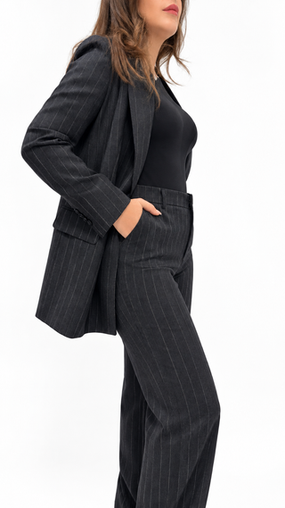 Pantalone Jessie gessato in lana La Torre