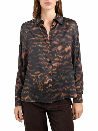 Camicia Flau in raso di seta stretch Momonì