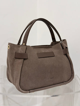 Borsa City in camoscio color Almond Visonà